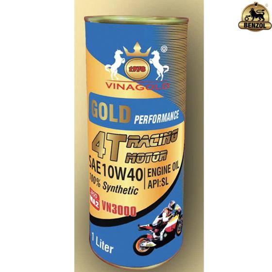Dầu nhớt động cơ xe m&aacute;y Vinagold Gold Performance 4T Racing Motor SAE 10W-40.