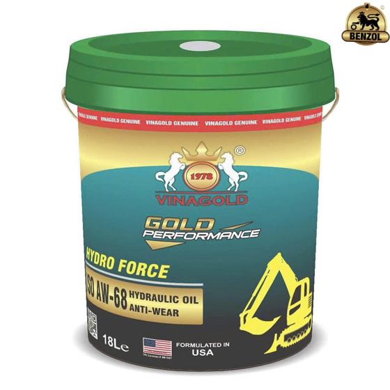 Dầu thủy lực chống m&agrave;i m&ograve;n Vinagold Hydro Force ISO AW-68. 