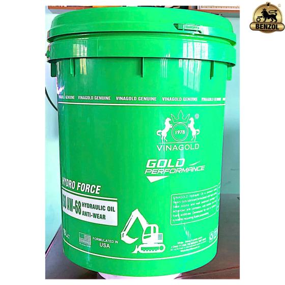 Dầu thủy lực AW68 18L ng&atilde; v&agrave;ng, d&ugrave;ng cho c&aacute;c loại m&aacute;y