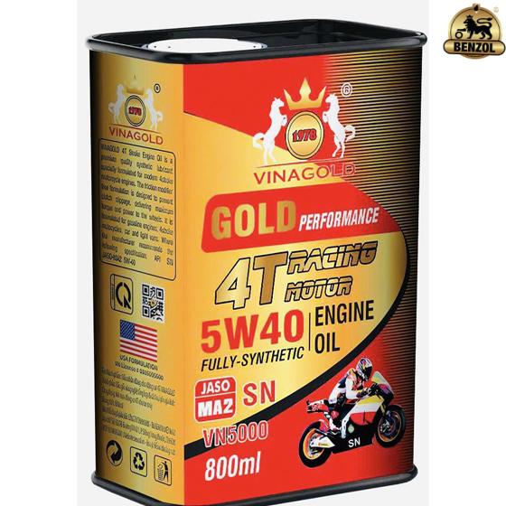 Dầu nhớt Vinagold Gold Performance 4T Motor Racing 5W40 Fully-Synthetic Oil